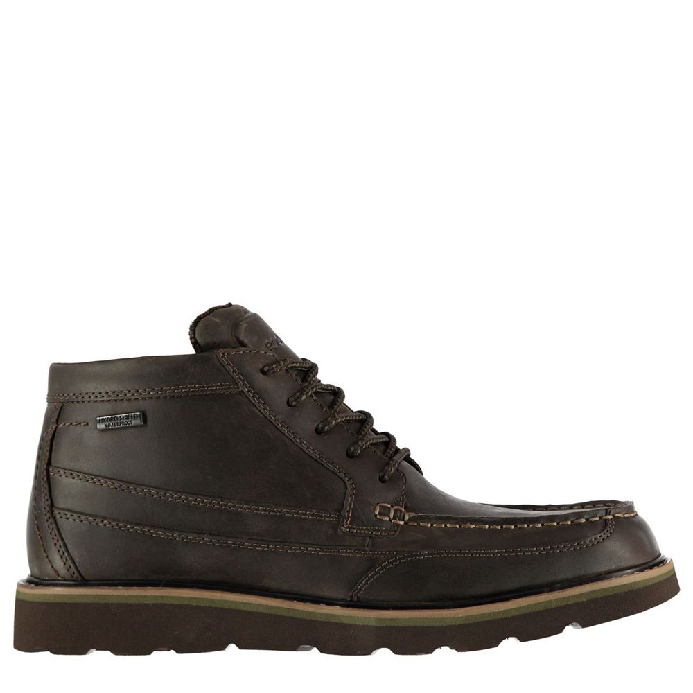 Rockport Men's Moc Chukka Boots - Dark Brown - USA (1938HIDEC)